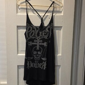 Edgy Black Graphic Women's Tank Top